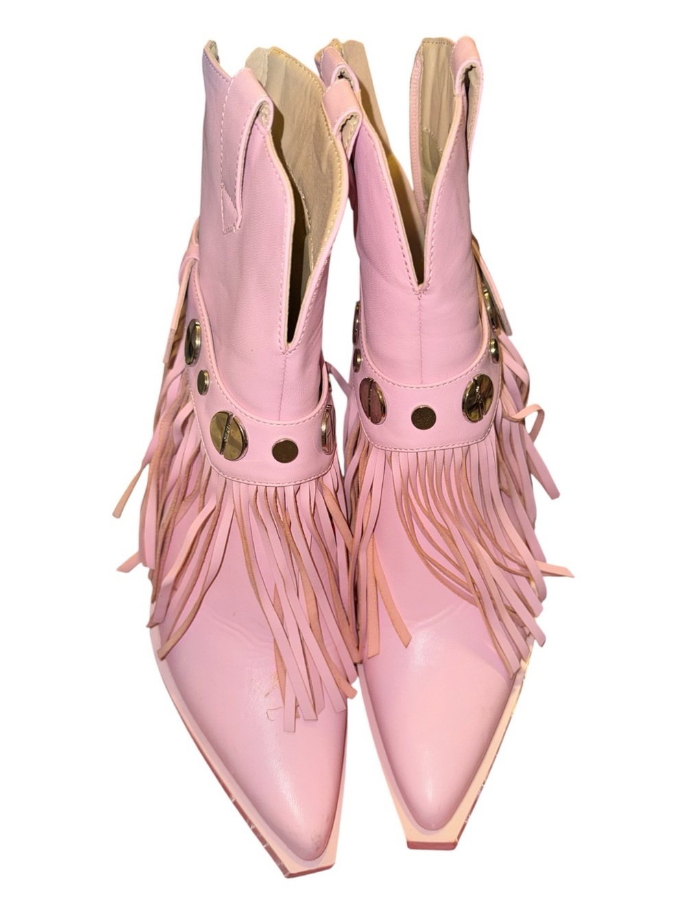 Simmi London dalton fringe pink cowgirl ankle booties size 7 (uk 4)